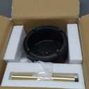Drink Table Pedestal, Round Side Table, Drink Tables for Small Spaces, Pedestal End Table, Small Pedestal Table (Black Gold)