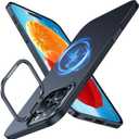 TORRAS Magnetic Slim Fit for iPhone 16 Pro Case with Stand, Compatible with MagSafe, Built-in Stash Stand, Ultra Thin 16 Pro Case, Lightweight Anti-Scratch Matte Hard Phone Case 6.3 inch, Black