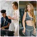 2 x 2Pcs teacher lanyard with id holder teacher lanyard With 6 tassels (purple, pink, beige) and 4 ID. covers (2 white and 2 pink)