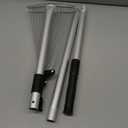 Buyplus Adjustable Garden Leaf Rake - 24 To 63 Inch Telescopic Metal Expandable Folding Leaves Rake, Metal Rakes for Leaves, Yard Rakes for Lawn Yard, Flowers Beds, Sliver