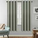 H.VERSAILTEX Winter Season Thermal Insulated Nickel Grommet Blackout Curtains/Draperies for Bedroom/Living Room - 2 Panels Set - 52x72 Inch - Solid Light Sage