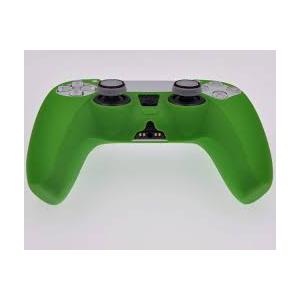 PS5 Controller Case Green Non-Slip Silicone Protective Case for Playstation 5 Controller, PS5 DualSense Wireless Controller Accessories with 2 Noctilucent Thumb Grip Caps