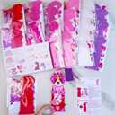 Winlyn 24 Sets Valentine's Day Dog Ornaments Decorations DIY Valentine Puppy Craft Kits Foam Bookmark with Heart Dog Valentine Stickers for Kids School Classroom Activities Party Favors Gift Exchange