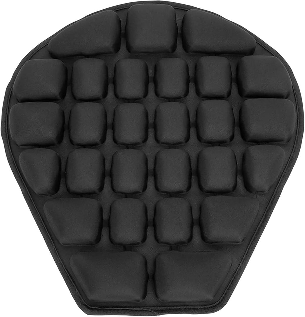 JFT Motorcycle Seat Cushion Inflatable Cover Pad, Pressure Relief Ride Motorcycle Air Cushion Saddles Compatible with Harley Davidson Motorcycle (Black)