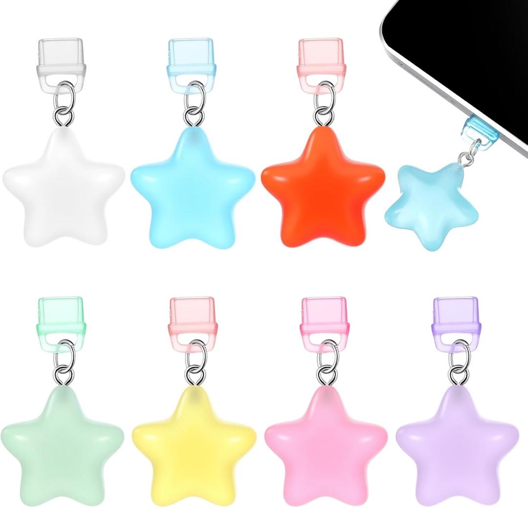 Mabor 7-Pack Silicone Dust Plug Charms, Easy-Grip USB-C/Type C Port Covers for Smart Phone, Cute Colorful Tech Accessory