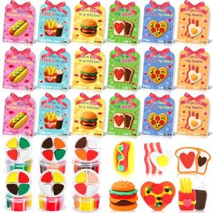 Capoda 18 Sets Food Themed Air Dry Clay Kit for Kids Fast Food Craft Kit Gifts DIY Modeling Clay Art Crafts Set for Kids Party Favors School Prizes Classroom Exchange Gift Toys Fun Activities