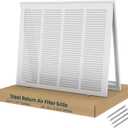 Fancat Return Air Filter Grille for 20x16 Ducts, Steel Vent Cover Grille with Removable Door for 1 Filters | Suitable for Sidewall & Ceiling | White Coating | Outer Dimensions: 22 5/8 W x 18 5/8" H