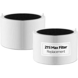 2-Pack Blue Pure 211i Max Replacement Filter Compatible with Blueair 211i Max Air Purifier, 3-IN-1 Ture H13 HEPA & Activated Carbon Replacement Filter, Compared part #F2MAX