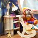 Toyvian Miniature Dollhouse Lamp: 1/12 Scale Dollhouse Lighting, LED Lights Battery Operated - Golden Decorative Lamp for Doll House Ornament Accessories(4.13X0.98X0.59in)
