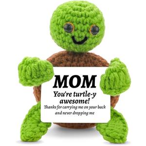 4 x LIGETON for Mom from Daughter Son,Funny Gifts Birthday Gifts for Grandma Mother,Mini Positive Handmade Crochet Christmas Stocking Stuffers Secret Santa Gift Ideas