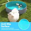 Sloosh Foldable Dog Kiddie Pool - Portable Hard Plastic Doggie Swimming Pool, Anti-Slip Collapsible Pets Bath Tub Suitable for Kids Toddler Indoor Outdoor Backyard Use (Gray, 32" x 8")