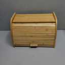 Kitsanery Bread box for kitchen countertop, Bamboo bread storage, Roll-Top Bread Container, Farmhouse Bread Holder for Homemade Bread ( Single Layer)