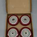 4 Inches Casters Wheels Medium Duty, 4 Packs Bearing 400LBS, Replacement for Platform Trucks Cart Furniture Workbench, Red PVC