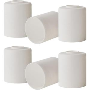 White Line Painted Glass Shade, Cylinder Globe replacement for Vanity Light, Chandelier (white, 6 Pack White Line Painted)