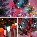 Brightown C9 Christmas Lights Outdoor Waterproof, 66ft Vintage Lights String with 100 Smooth Opaque Bulbs, Plug-in Waterproof Roofline Lights String for Outside Patio Christmas Holiday Decor (Opaque Red and White)