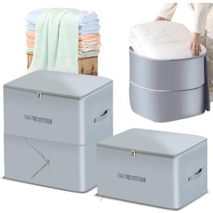 Ultra Space Saving Self Compression Organizer, 21.5" Self Compression Organizer for Blankets, Seal Bags for Clothing, King/Queen Comforters, Pillows, Blanket, Duvet, Gray