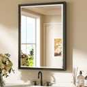 Keonjinn 24" x 32" Black Mirror for Over Sink, Black Bathroom Vanity Mirror, Tempered Glass Beveled Edge, Aluminum Alloy Wide Framed, Lightweight, Rectangular Modern Farmhouse Mirrors for Wall Decor
