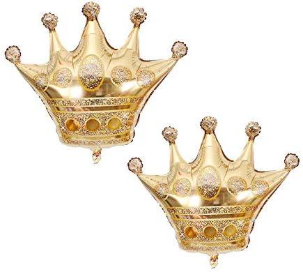 35 Inch Large crown Foil Balloon Mylar Balloons for Birthday,Wedding,Christmas Party Decoration (2pcs,Gold)