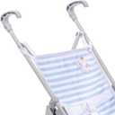 JC Toys Boutique | Folding Umbrella Doll Stroller for Children 2 Years Plus, Blue Stripes and Soft Embroidery | Sturdy Metal Frame | Pretend Play with Dolls up to 18 Long | Seat Belt