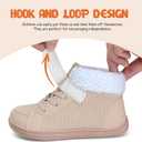 WateLves Toddler Little Kids Wide Barefoot Shoes Boys Girls Winter High Top Minimalist Sneakers Faux Fur Ankle Boots Warm Walking Shoes for Indoor Outdoor | Naturally Splay | Flexible Fit