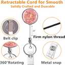 Boutilon Retractable Badge Holder, Retractable Badge Reels,Lightweight Plastic Badge Reel Card Holder with Key Ring Backing Belt Clip for Nurse,Volunteer,Teacher,Student(8 Pack Bling Bling)