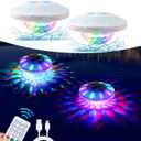 Rechargeable Floating Pool Lights: 2 Pack Pool Light That Float with RGB Color Changing Upper and Lower Floating Lights Remote Control IP68 Waterproof Bathtub Lights for Pond Garden Party