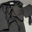 GraduationMall Matte Graduation Gown Cap Tassel Set 2026 for High School and Bachelor,  45''(5'0''-5'2'') Black