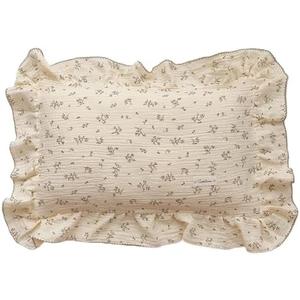 SNRTKA Ruffle Pillow Case 1 Pcs Ruffle Edge Gauze Cotton Princess Pillow Case Pillowcase Decorative for Home Bedding Bedroom(Color 10,48cmX74cm)