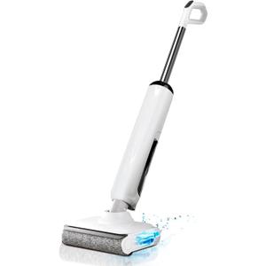 Wet Dry Vacuum Cleaner, 180 Lay-Flat Cordless Vacuum Mop Combo with Edge Cleaning, All-in-One Floor Cleaner for Hard Floors, Self-Cleaning, 35mins Runtime, LED Display, Voice Prompts