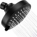 AISOSO Shower Head, 5 Modes High Pressure Shower Heads for Relaxed Shower Experience, 4.1 Inch Bathroom Fixed Showerhead Even at Low Water Pressure for Powerful Spray, Matte Black