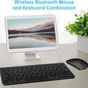 Wireless Bluetooth Keyboard and Mouse Set, Portable Slim Silent Cordless Keyboard and Mouse Combo Compatible with iPad/Mac/MacBook/Android/Windows/PC/Computer,Black
