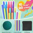 ddLUCK Sensory Activity Ball, Silicone Fidget Toys for Autism, ADHD, Stress & Anxiety Relief, 10 Colors Silent Calming Travel Play Fidgets Toy Balls for Kids 3+ & Adults with 20 Strings (Green)