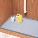 URMONA Waterproof Silicone Under Sink Mat 31'' x 22'' Shelf Liner for Kitchen and Bathroom, Cabinet and Counter Protector, Storage and Organizers, Litter Mat, Pet Cat Puppy Essentials(Light Grey)