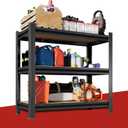 ErgoNova Garage Shelving 1800LBS Heavy Duty Shelving Units and Storage Shelves Adjustable 3 Tier Metal Shelving for Kitchen,Utility Room and Basement, 24" D x 47.24" W x 51.2" H, Black