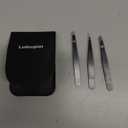 [4+1 Pieces] Tweezers Set with Travel Case, Great Precision Upgrade Professional Anti-rust Alloy Tweezers for Women & Men Multi-purpose as Eyebrows Facial Hair Ingrown Hair Removal