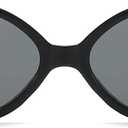JOVAKIT Retro Vintage Fashion 90s Small Oval Frame Sun Glasses (Black/Grey)