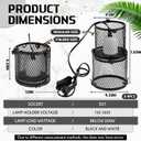 VIHOSE 4 Pcs Retractable Reptile Heat Lamp Holder Reptile Anti Scald Lampshade Ceramic Heat Emitter Heating Lamp Shade with Switch for Pet Amphibian Snakes Lizards Turtle Frogs Chicks, Without Bulb