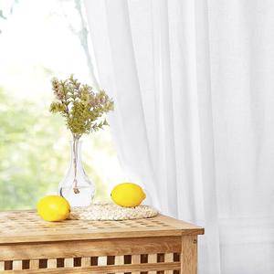 White Sheer Linen Curtains White Curtain, 
2 Panels
 7x4 FT