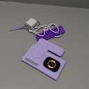 3 in 1 Charging Station for iPhone 17 - Wireless Charger for Apple Devices for iPhone 17 16 15 14 13 12 11 Pro Max - Foldable Wireless Charging Station Dock Stand for Apple Watch Series & AirPods (Purple)