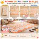 7.5x5 ft Large Rainbow Classroom Rug, Educational Area Mat