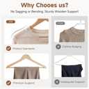 StorageWorks Wooden Hangers 30 Pack, Wood Coat Hangers for Closet, Heavy Duty Clothes Hangers for Suits, Shirts, Pants, Jackets, Natural Wood Color