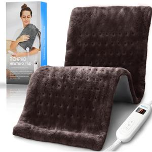 RENPHO Heating pad for Neck and Shoulder and Back & Period Cramps and Leg Pain Relief, Electric Heat Pads, Mothers Day Gifts & Birthday Gifts for Women, FSA Eligible, ETL Certified, 12"x24" Brown