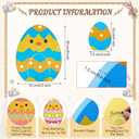 Yousoontic 8 Pcs Easter Egg Table Decor Wooden Nesting Chick Egg Signs Farmhouse Easter Tiered Tray Decor Colorful Polka Dot Stripe Eggs Tabletop Centerpiece Spring Decorations for Home Office Shelf