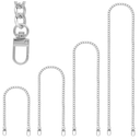 RAPUDA 4 Pieces Different Sizes Iron Replacement Flat Chains Iron, Metal Chain Strap for DIY Purse Handbag Shoulder Crossbody Bag Clutch (15.4 Inch, 23.6 Inch, 31. 4 Inch, 47.2 Inch) Silver