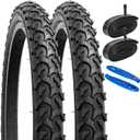 YUNSCM 2-PCS 20" Bike Tires 20 x1.95/53-406 and 20" Heavy Duty Bike Tubes Schrader Valve Compatible with Mountain Bike 20x1.90 20 x 1.95 20x2.0 Bicycle Tires and Tubes (Y-906)