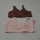 Motherhood Maternity Women's Soft Cotton Spandex Wrap Front Maternity & Nursing Sleep Bralette Bra S-3x (XX-Large, Porcelain Pink/Nutmeg 2 Pack)