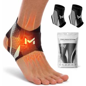 2 Pack Ankle Brace Compression Support for Men Women, Adjustable Lace-Up Ankle Stabilizer with Straps, Breathable Support for Running, Basketball, Gym, Sprained Ankle & Daily Use