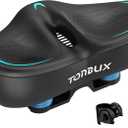 TONBUX Wide Bike Seat for for Men & Women, 6cm Padding Comfortable Peloton Bike Seat Cushion, Large Bicycle Seat for Peloton Bikes, Stationary Bikes, Ebike (Extra Large-Noseless)
