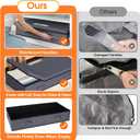 Under Bed Storage Containers with Lids - 2 Pack, Foldable and Stackable Clothes Storage Bags with Clear Window, 3-Sided Handles and Label Slot for Clothing, Blankets, Pillows (Grey)