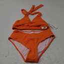 AI'MAGE Womens Tummy Control Bathing Suits High Waisted Bikini Sets Two Piece Bathing Suits (Small, Orange)